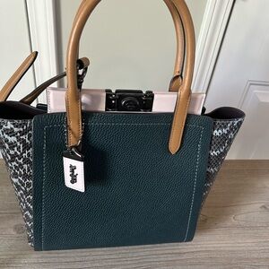 Coach Troupe Tote With Colorblock Snakeskin Detail